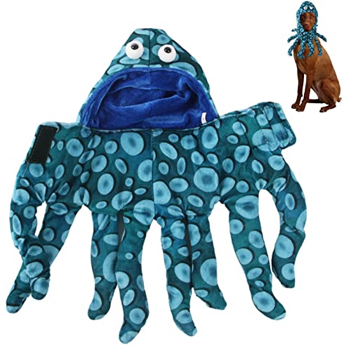 HINAA Hund Oktopus Kostüm Lustige Hunde Kleidung für kleine mittelgroße Hunde, Waschbar Weich Haustier Cosplay Kostüm Halloween Outfit Hund Zubehör von HINAA