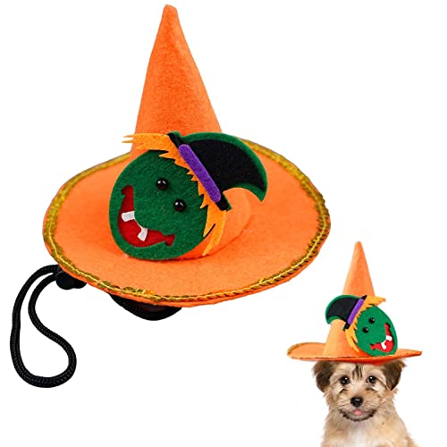 Halloween Haustier Hexenhut, Haustier Halloween Zauberer Hut | Hunde Katzen Kostüm Set für Kätzchen Welpen Party Cosplay Dekoration Kostüm Haustier Verkleiden Zubehör von HINAA