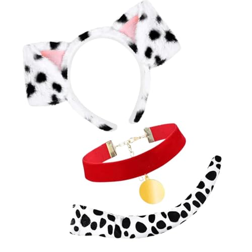 3-teiliges Halloween-Hundekostüm-Zubehör, Hundekostüm, Stirnband, Schwanz, Hundehalsband für Kinder, Erwachsene, Cosplay, Halloween von HINAYOSAN