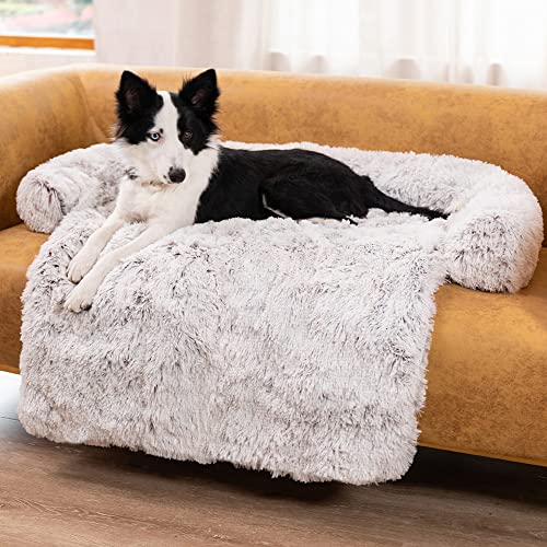 Couchkissen für Hunde und Katzen Hundebett Couch Plüsch Hundematte Hundesofa Hundedecke Sofaschutz Waschbares Sessels Hundedecke Waschbar Kofferraumschutz Hundematte für Grosse kleine Hunde (L(115*95*15cm),Grau2) von HINIUPI