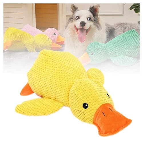 HINNVCL 2024 Upgraded Quack-Quack Duck Hundespielzeug, langlebig, beruhigende Ente Hund, Quietschspielzeug, weiches Plüsch, gelbe gefüllte Ente, Kauspielzeug für Hunde, Indoor-Welpen von HINNVCL