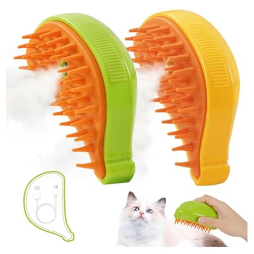 HINNVCL 3-in-1 Katzen-Dampfbürste, Spritz-Entschärfungskamm für Katzen, mit Haarausfall, dampfende Tierhaarbürsten für den Innenbereich, Dampfgarer, Dampfgarer, Para Gatos Con Dampfnebel, von HINNVCL