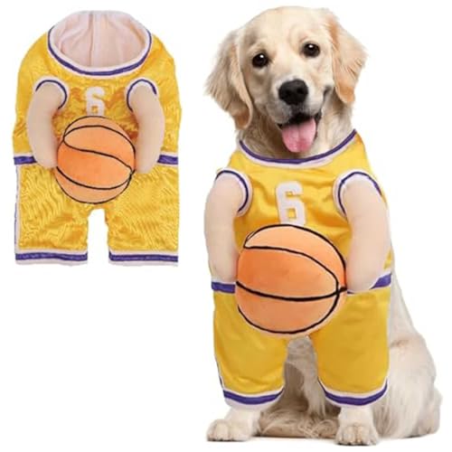 HINNVCL Hund Basketball Kostüm Hund Basketball Kostüm mit Ball, Basketball Hundekostüm, Basketball Kostüm für Hunde, Hund Basketball Spieler Kostüm, Basketball Hund Halloween Kostüm von HINNVCL