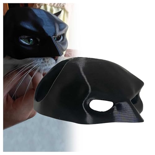 HINNVCL Katze Fledermaus Maske Cosplays, Fledermaus-Stil Katzenmaske, Haustier-Kostüm-Zubehör, lustige und entzückende Superhelden-Cosplay-Maske für Katzen, schwarze Katzenfledermaus-Halloween-Maske, von HINNVCL