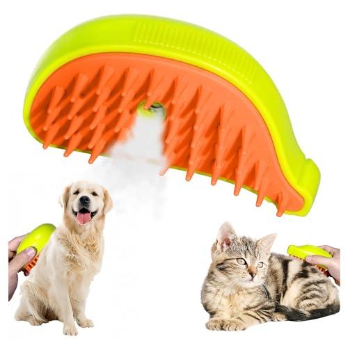 HINNVCL Katzen-Dampfbürste, Spritz-Defur-Kamm für Katzen, 3-in-1 mit Haarausfall, dampfende Tierhaarbürsten, für den Innenbereich, Dampfbürste, Para Gatos Con Dampfnebel, Haustierpflegekamm von HINNVCL