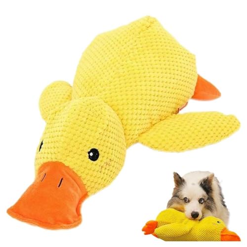 HINNVCL Quack-Quack-Ente Hundespielzeug, langlebig, beruhigende Ente, weiches Plüsch, gelbe gefüllte Ente, Kauspielzeug für Hunde, Indoor-Welpen von HINNVCL