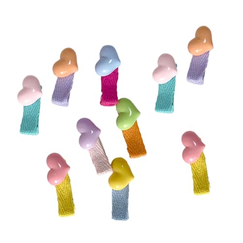 HIOPOIUYT LoveHearts Haarspange für Haustiere, 10 Stück, seitliche Clips, Bonbonfarben, Haarspange für Katzen und Hunde, koreanischer Kopfschmuck von HIOPOIUYT