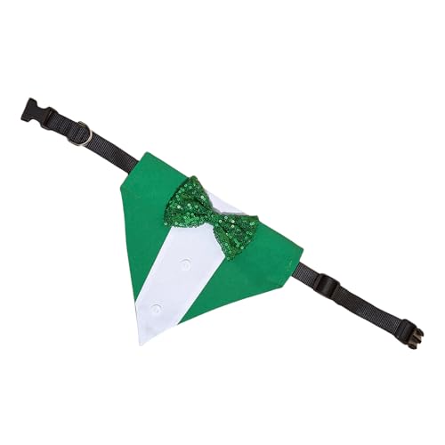 Haustierhalshals Hals Kerchief Einzigartige Pailletten Bowtie Für Kleine Hunde Bandana Pailletten Bib Pet Irish Day Kostüm von HIOPOIUYT