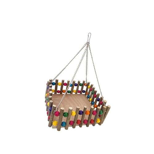 Interaktionsschaukel mit bunten Perlen aus Naturholz, für kleine Haustiere, Verstecke, Hängematte, geistige Bereicherung, Holzpapageien-Spielzeug Interaktionsschaukel mit bunten Perlen aus Naturholz, für kleine Haustiere, Verstecke, Hängematte, geistige Bereicherung, Holzpapageien-Spielzeug von HIOPOIUYT
