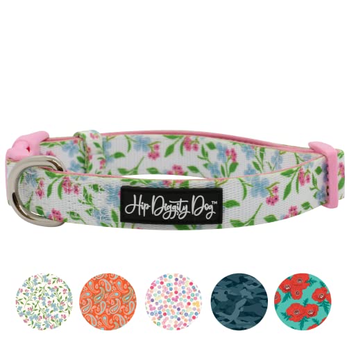 Hip Diggity Dog - Gepolstertes Komfort-Hundehalsband für kleine und große Haustiere - Luxus für Mädchen und Jungen Hunde (Frühlingsblüte, XS) von HIP DIGGITY DOG