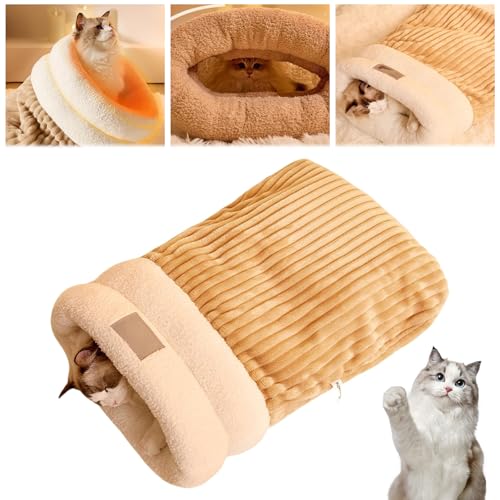 HIQE-FL Katzenschlafsack,Cat Winter Sleeping Bag,Cat Sleeping Bag,Katzen Schlafsack,Schlafsack für Katzen,Katze Schlafsack,Pet Sleeping Bag for Indoor Cats and Small Dogs von HIQE-FL