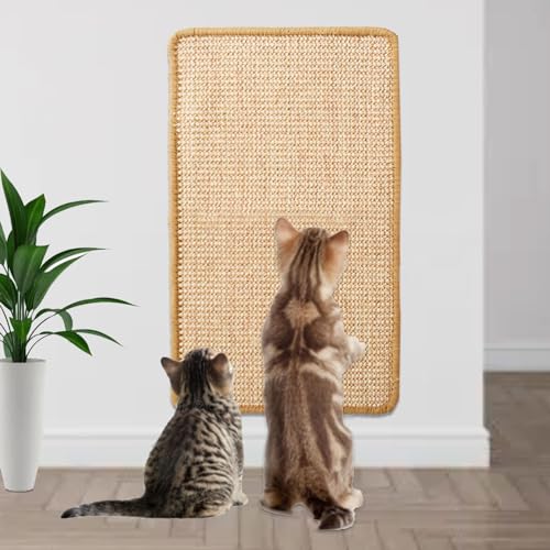 Kratzmatte Katze, 50x30cm Kratzbretter Katze Sisal, Katzen Kratzbrett,widerstandsfähig,Geeignet für Sofamöbeltüren,um Katzenkratzern vorzubeugen und Teppiche und Wände zu schützen von HISUMER