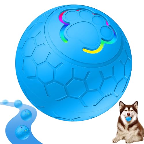 HIULLEN Interaktiver Hundeball, Viral Shaky Ball für Hunde, Bewegliches Haustier Hundebälle Spielzeug mit LED-Blitzlicht, Automatischer Hund Rolling Ball Spielzeug, Waschbar & Wiederaufladbar für von HIULLEN