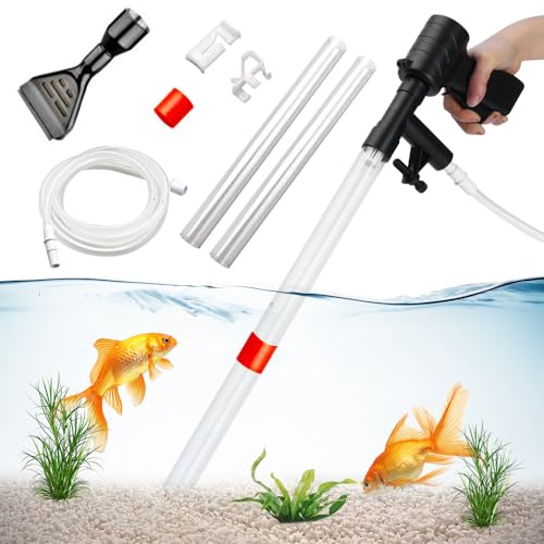 HIULLEN Mulmsauger Aquarium, Aquarium Reiniger, Bodenreiniger Aquarium Wasserwechsel Zubehoer Aquarium Kiesreiniger-Kit Fisch Tank Siphon Staubsauger Absauger für Sandreinigung von HIULLEN