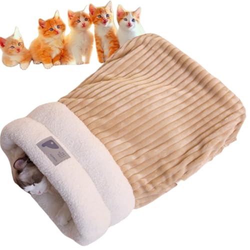 HIVETZ Katzenschlafsack, Katzenschlafsack für Hauskatzen (Braun, M) von HIVETZ