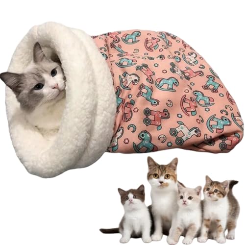 HIVETZ Katzenschlafsack, Katzenschlafsack für Hauskatzen (Rosa, M) von HIVETZ