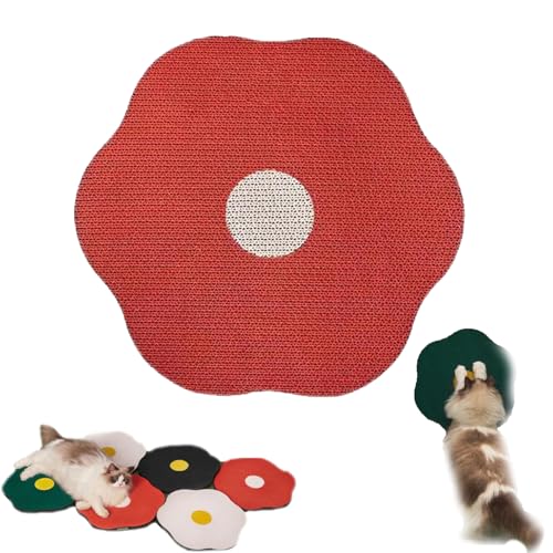 2024new Flower Scratching Pad for Cats on Wall, Flower Scratching Pad for Cats, Wall Scratching Pad for Cats, Cat Wall Scratcher for Indoor (Red) von HItianya