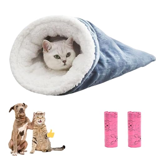 HItianya Cat Winter Sleeping Bag, Upgrade Cat Sleeping Bag, Winter Cat Sleeping Bag Bed, Large Soft Warm Cat Bed, Cat Sleeping Bag for Indoor Cats and Small Dogs (1Pc) von HItianya