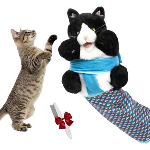 Cats Hand Puppets Plush Animal Toys, Antarcking Interactive Cat Wrestling Puppet, Cats Puppet Wrestler, Cat Wrestling Toy Puppet, for Cats Pet Boredom-Busting Training and Exercise (1pc) von HItianya