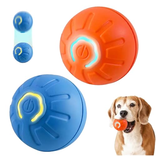 HItianya Eagerminds Interaktives Hunde Ball Spielzeug, Wackelballspielzeug Für Hunde, Interaktives Hundeballspielzeug, Wackelballspielzeug Für Hunde, Die Drinnen Und Draußen Spielen (Blau+Orange) von HItianya