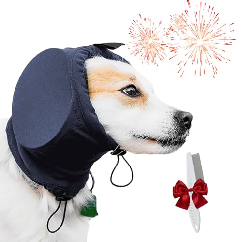 HItianya Gehörschutz Hund, Gehörschutz Hund Silvester, Hunde Gehörschutz, Ohrenschützer Hund, Lärmschutz für Hunde, Verstellbar, Hunde Gehörschutz Silvester für Feuerwerk, Donner (Blau, L) von HItianya