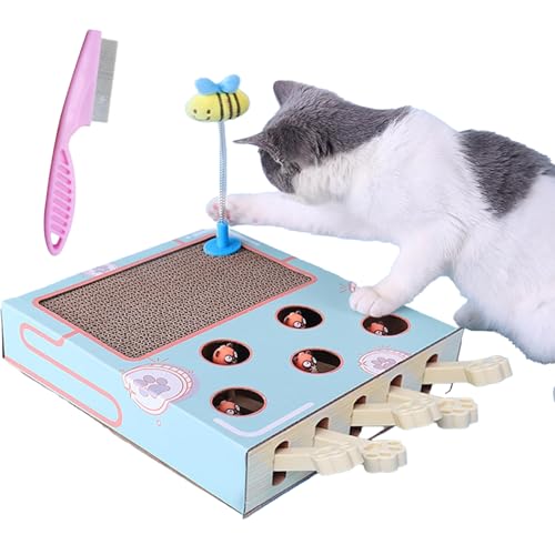 Miaofairy Katzenspielzeug, Maulwurf Hauen, Jagd-Katzenspielzeug, Katzenkratzbrettspielzeug, Interaktives Katzenspielzeug, Maulwurf Hauen Katzenkratzbaum Für Katzen Aller Größen (1pc) von HItianya