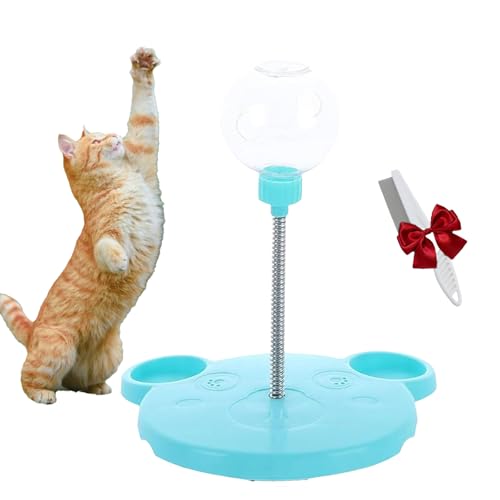 HItianya Wiggling Treat Toy for Dogs, Wobbly Dog Treat Toy, Leaking Treats Ball Pet Feeder Toy, Dog Treat Dispenser with Spring, Feeder for Cats and Small Dogs for Hunting Chasing Exercise (Blue) von HItianya