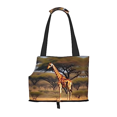 Afrika Giraffe Majestätischer Baumdruck Hundetasche Welpentrage Tragetasche für kleine Hunde und Katzen und Kaninchen von HJLUUFT