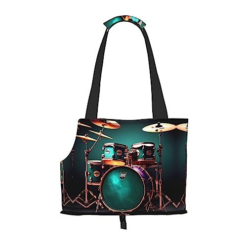 Cool Drum Set bedruckte Welpentragetasche Spazierengehen Hundetasche Haustiere Hunde Tragetasche für kleine Hunde und Katzen und Kaninchen von HJLUUFT