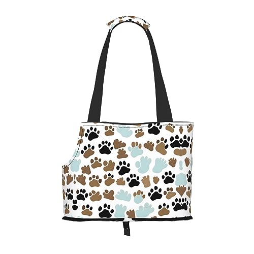 Hundetasche mit Hundeknochen und Pfotenabdrucken, für kleine Hunde, Katzen und Kaninchen von HJLUUFT