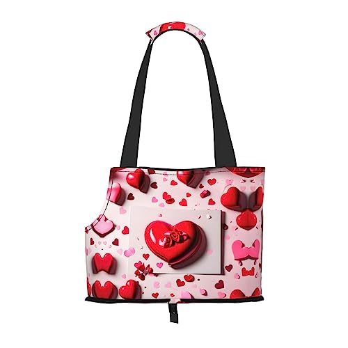 Hundetasche mit Valentinstag-Aufdruck, für kleine Hunde, Katzen und Kaninchen von HJLUUFT