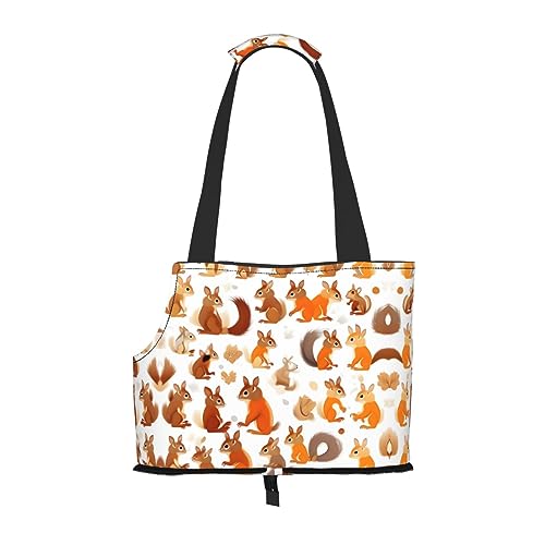 Hundetasche mit niedlichem Eichhörnchen-Aufdruck, für kleine Hunde, Katzen und Kaninchen von HJLUUFT