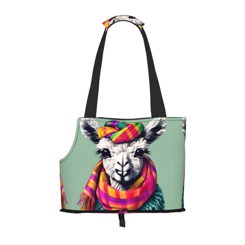 Lama in A Scarf print Dog Walking Bags Puppy Carrier Pets Dogs Carrier Bags for small Dogs and Cat and Rabbit von HJLUUFT