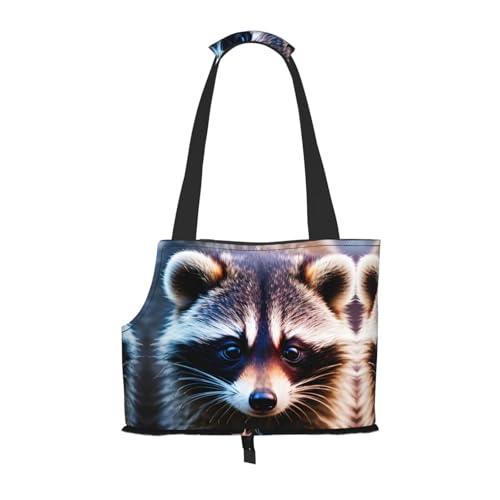 Little Raccoon Hundetasche mit Gesichts-Aufdruck, Welpentragetasche für kleine Hunde, Katzen und Kaninchen von HJLUUFT