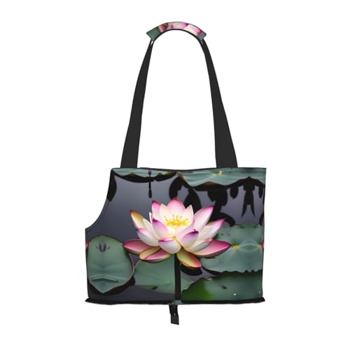 Lotuses Hundetasche mit Blumenmuster, für kleine Hunde, Katzen und Kaninchen, Weiß von HJLUUFT