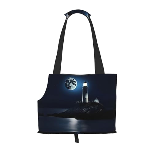 Moonlight Hundetasche mit Leuchtturm-Aufdruck, für kleine Hunde, Katzen und Kaninchen von HJLUUFT