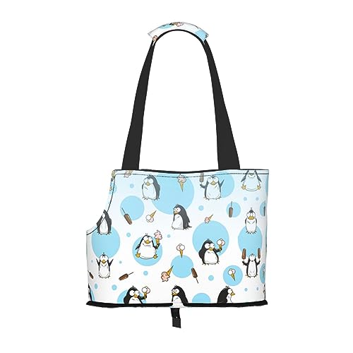 Pinguin-Ballon-Schneeflocken-Druck, Welpentasche, Hundetasche, Haustier-Tragetasche, Tragetasche für kleine Hunde, Katzen und Kaninchen von HJLUUFT