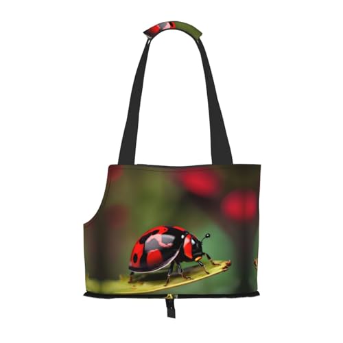 Red Ladybug Dasisy Print Puppy Carrier Walking Dog Bags Pets Dogs Carrier Bags for Small Dogs and Cat and Rabbit von HJLUUFT