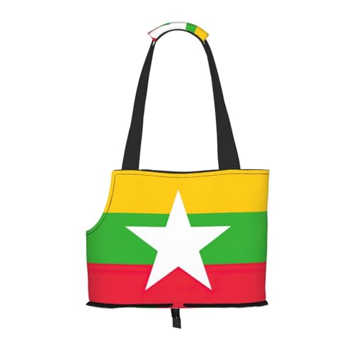 Tragetasche mit Flagge von Myanmar, für kleine Hunde, Katzen und Kaninchen von HJLUUFT