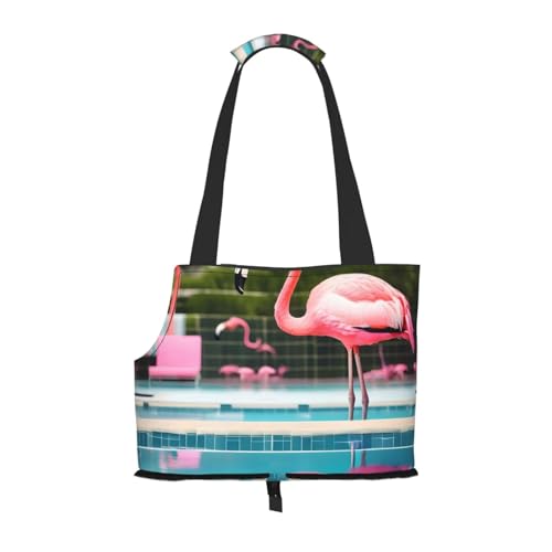 Tragetasche mit Flamingo- und Schwimmbädern, für kleine Hunde, Katzen und Kaninchen von HJLUUFT