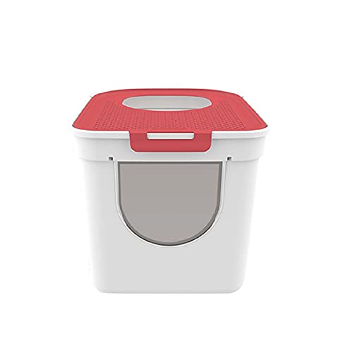 Katzenklo Clamshell CAT-Toilette Top-Entry-Doppeltür großen spritzwassergeschützten Wurf-Kasten voll geschlossene Deodorant-Katze-Katzer-Katzen-Wurf-Kasten-Tablett Cat Litter Box (Color : B) von HJXX