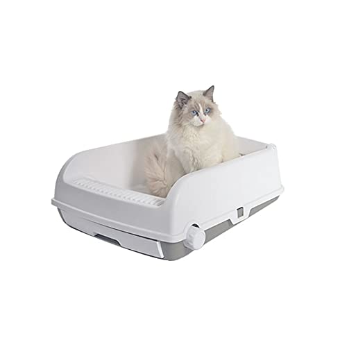 Katzenklo Einfache Faule Katze Wurf Box halbschloss und leicht zu reinigen Katzen-Toiletten großer Spritzen und Deodorant for Katzen unter 20 kg Cat Litter Box von HJXX