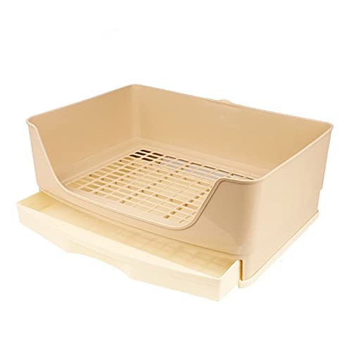 Katzenklo Große Kaninchen-Wurf-Box mit Schubladen-Platz-Platz fest-Bett-Bett-Bett-Ecke-WC-Box mit Gitter-Töpfchen Einfache Bedienung größeres Haustier Cat Litter Box (Color : E) von HJXX