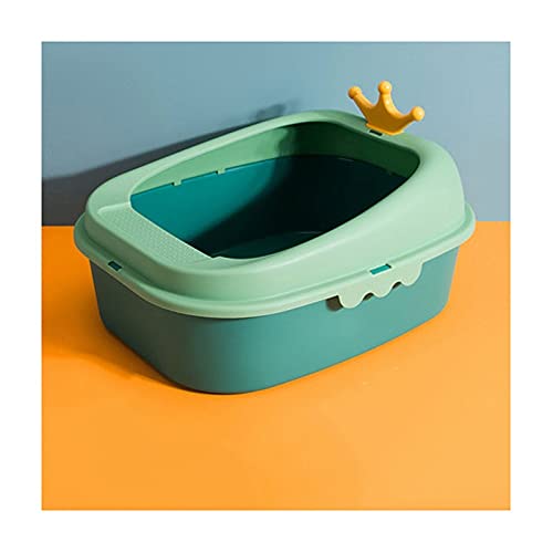 Katzenklo Große Space Cat Wurf Box Halbgeschlossene Katze Toilette Spritzwasserfestes Katze Wurf Box zur einfachen Reinigung Cat Litter Box (Color : A) von HJXX