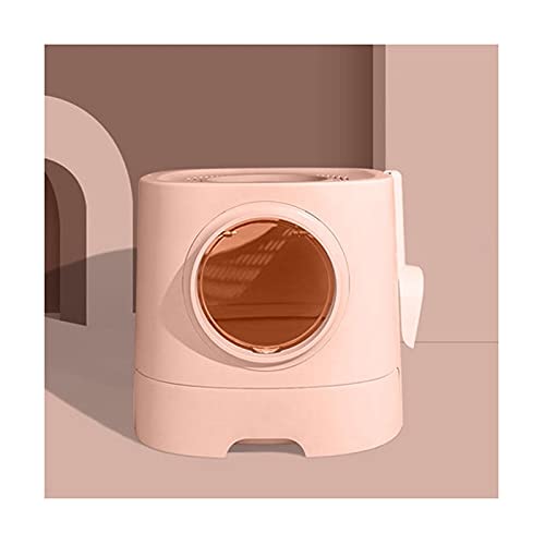 Katzenklo Katze Wurf Box Schublade Top Eintrag spritzwasserfestes Deodorant Kätzchen Große beiliegende Katze Toilette Kunststoff Cat Litter Box (Color : White) von HJXX