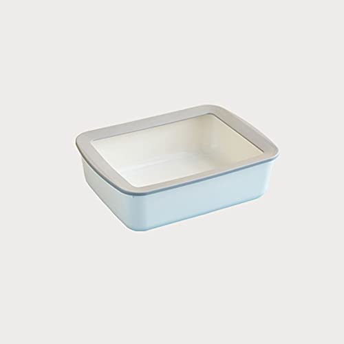 Katzenklo Quadratische Katze Wurf Box Halbschloss Katze Wurf Box Splash-Proof Große Katze Poop Box Offene Tablett Katze Toilette Kitty Supplies Cat Litter Box (Color : D) von HJXX