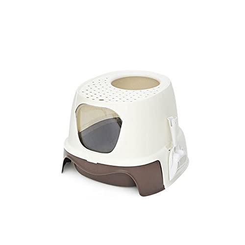 Katzenklo Top Eingang Katze Wurf Box Voll geschlossene Katze Toilette Deodorant Splash-Proof Große Schublade Kunststoffkatze Tablett Cat Litter Box (Color : A) von HJXX