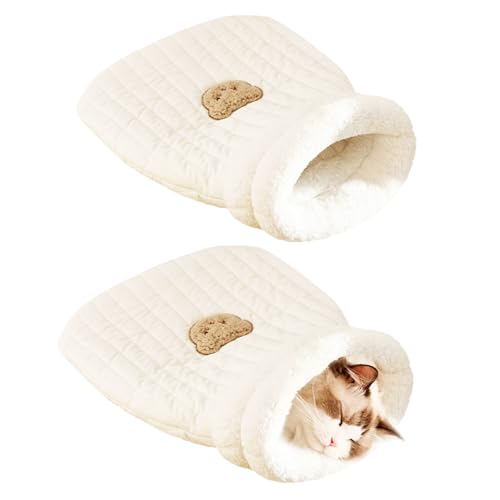 HJYDGJ Pet Bed for Winter Haustierbett für Hauskatzen Generisch Cat Bed Cave Cat Sleeping Bag Warm Pet Bed Dog Bed Sleeping Bag Waschbarer, Warmer Katzenschlafsack mit Geschlossener Kunstdaunentasche von HJYDGJ