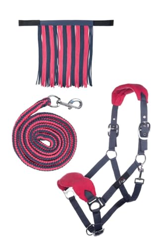 HKM 10733 Halfterset, Halfter Fliegenfransen Strick 180cm Karabiner, Pony VB WB von HKM