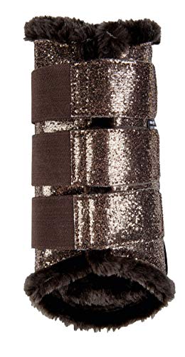 HKM 10032 Gamaschen Comfort Glitter, Pferdegamaschen ,Teddyfutter, S-XL, 1 Paar Bronze von HKM